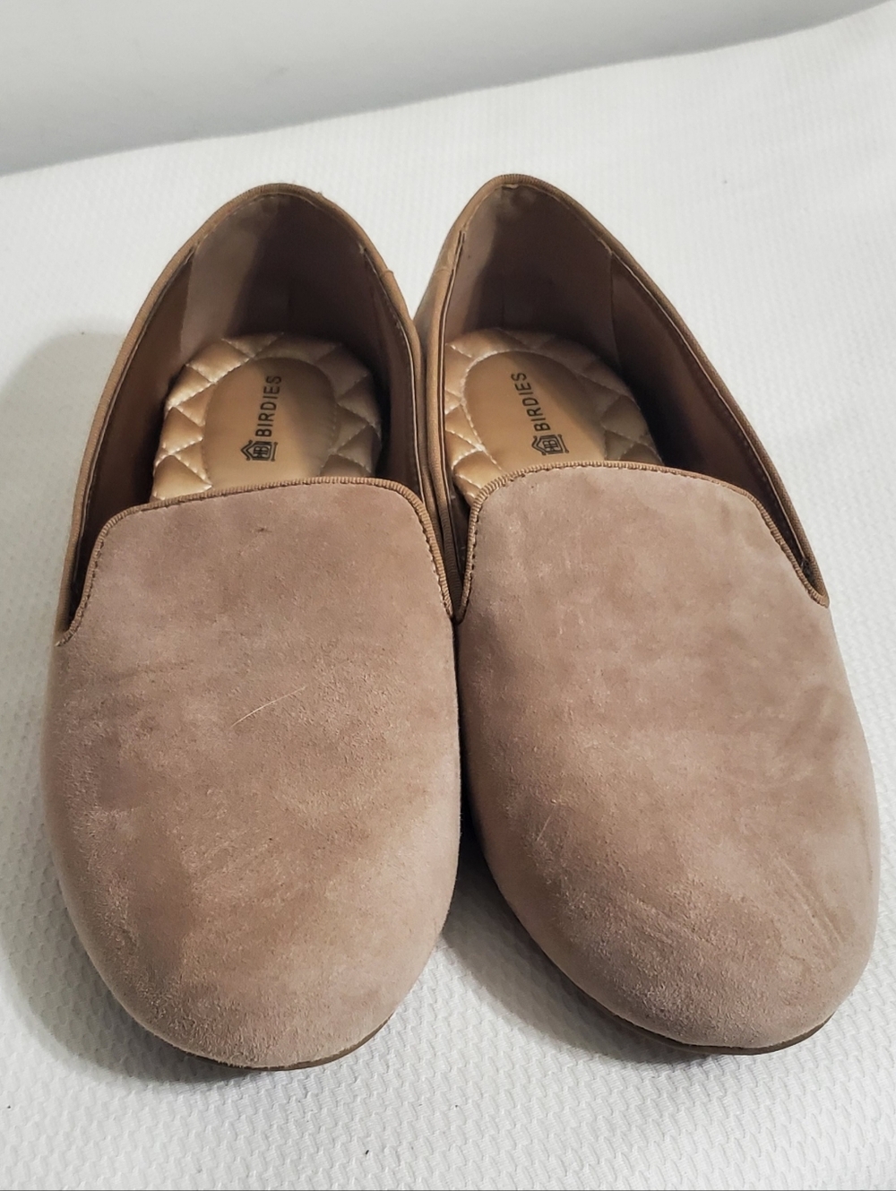 Birdies The Starling Latte Suede Slip On Loafers Size 6.5